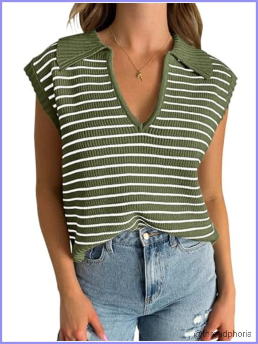 Women's V-Neck Sleeveless Sweater Vest Knit Tank Top